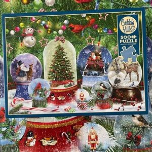 Cobble Hill Holiday Snowglobes 500-Piece Jigsaw Puzzle - Multicolor